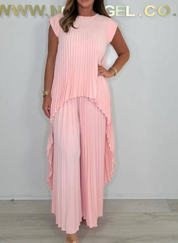 Sherry™ Midi Pleated Dress & Wide Leg Pant Set
