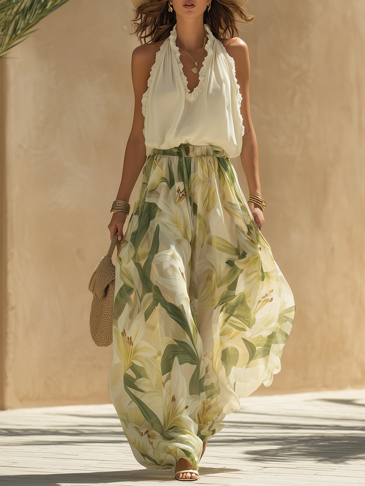 Lysandra | Elegant Lily Print Fluid Set
