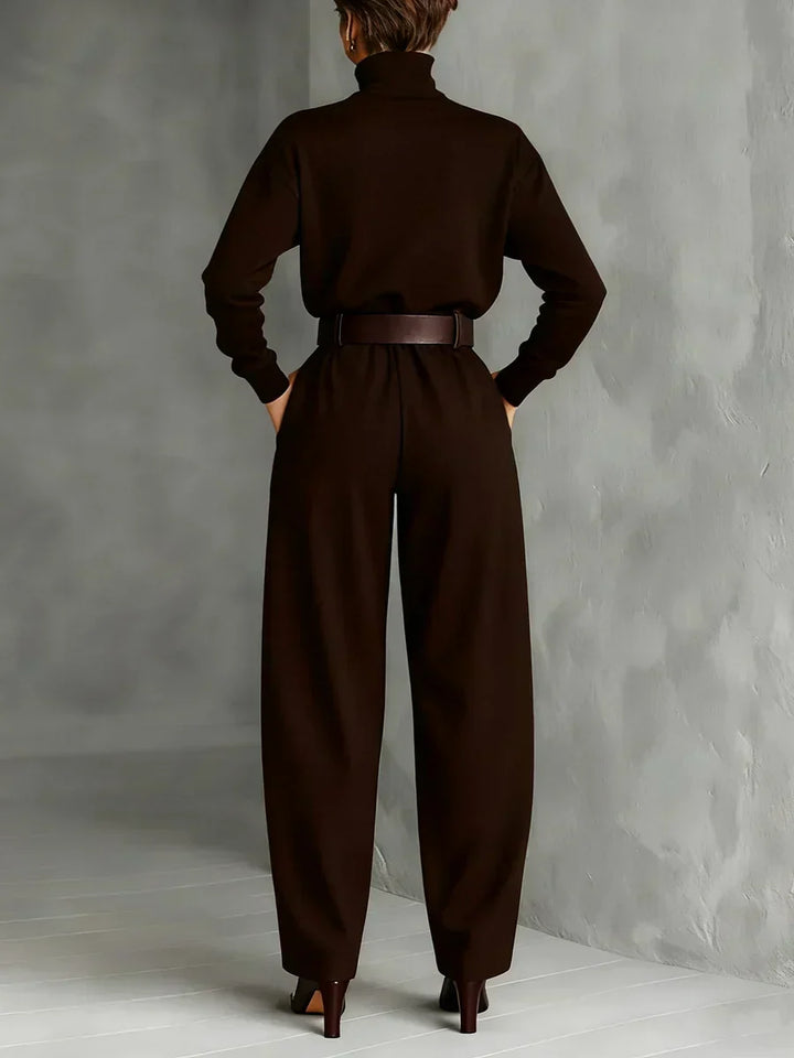 Elegant Jessica™ Ensemble: Chic Top and Straight Trousers