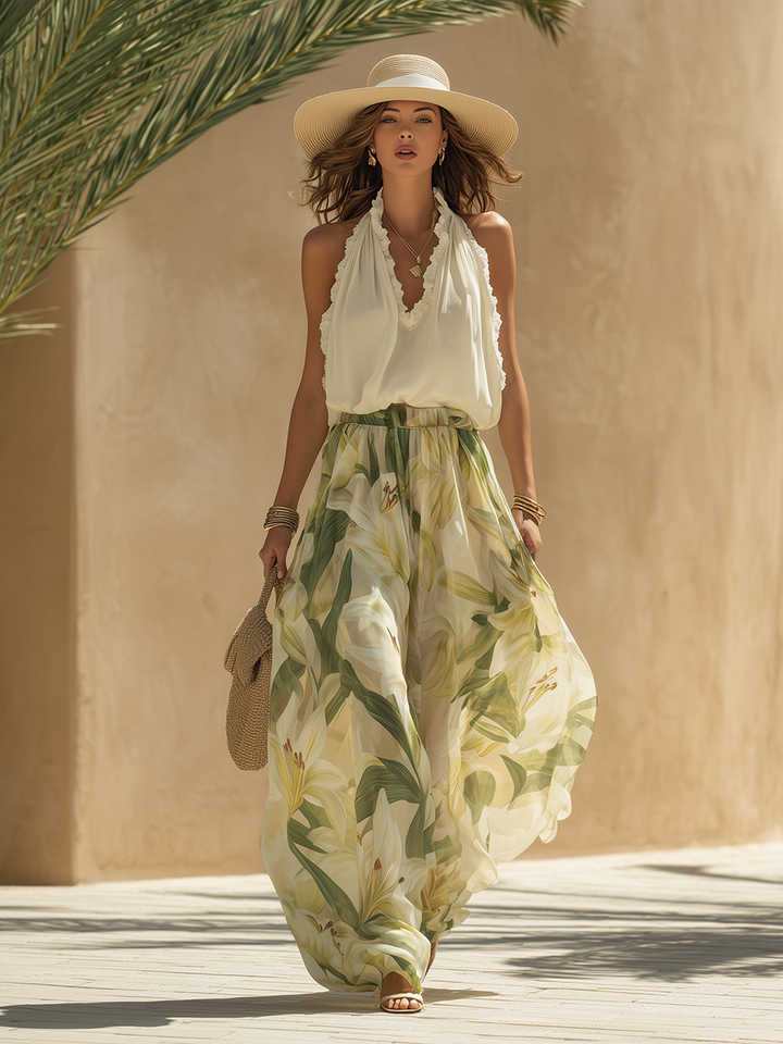 Lysandra | Elegant Lily Print Fluid Set