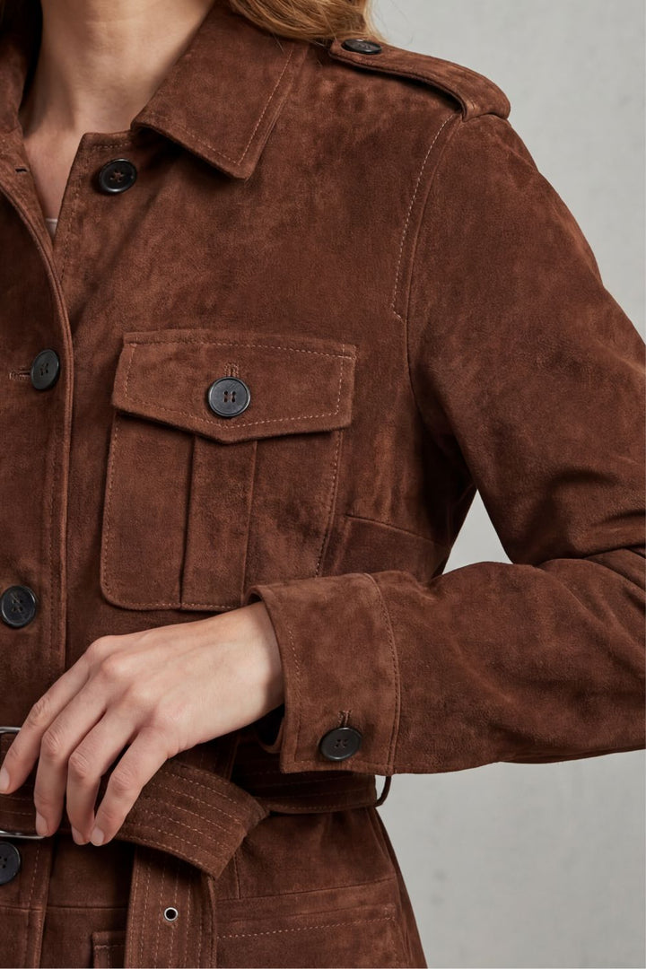 Valcarin – Belted suede style – Utility jacket