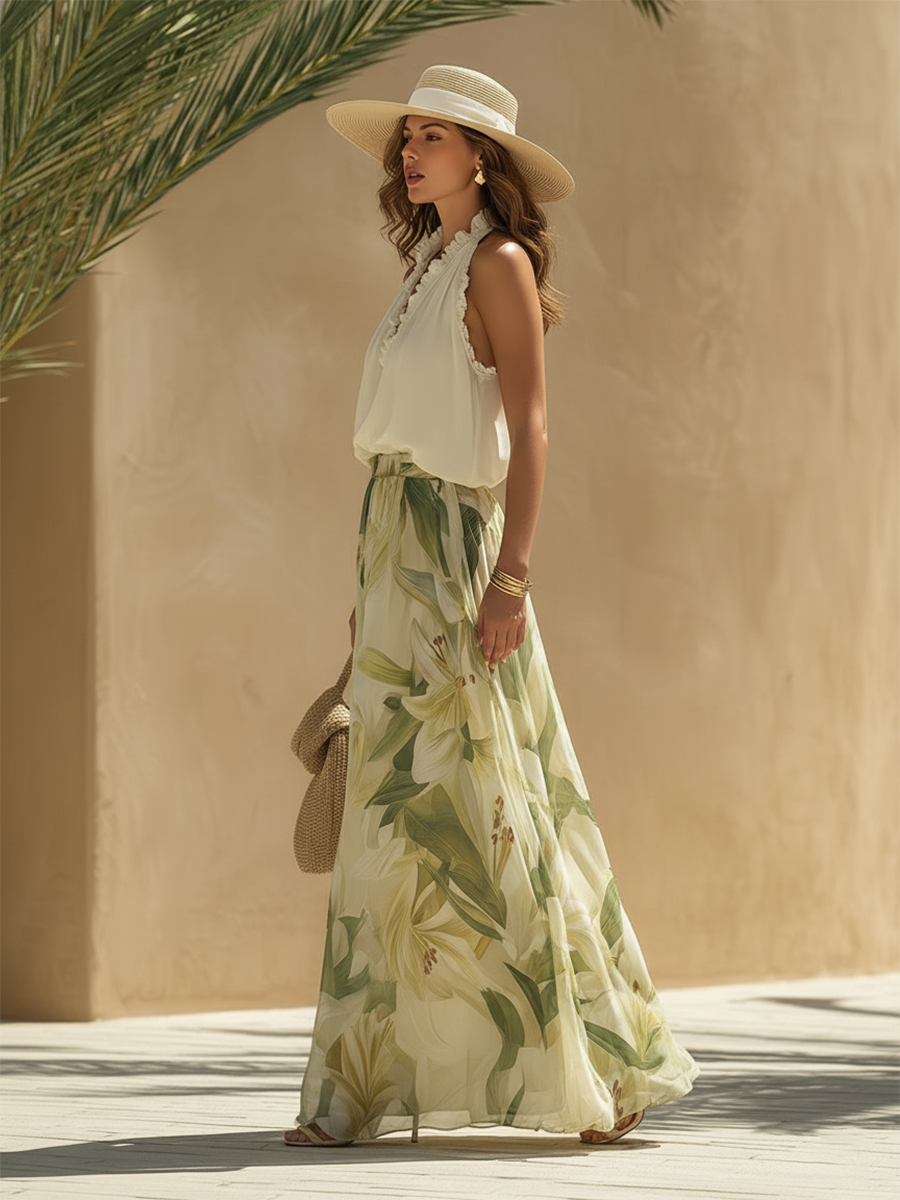 Lysandra | Elegant Lily Print Fluid Set
