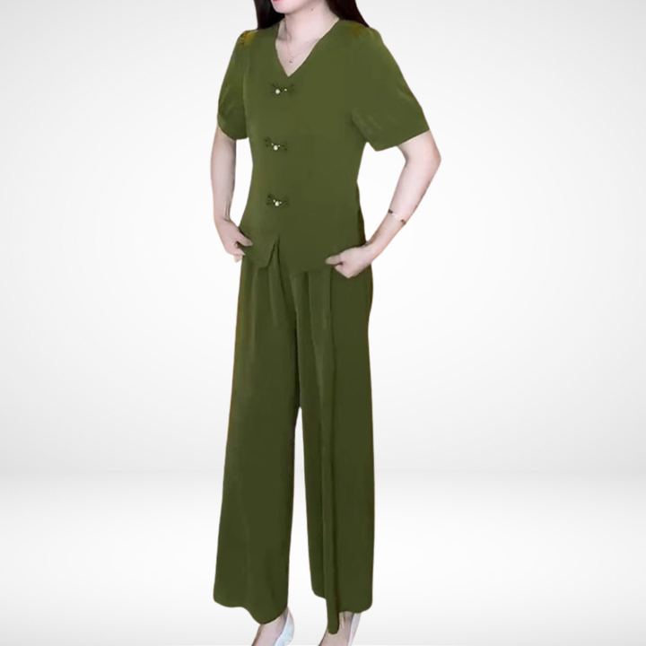 Elegant Short Sleeve Ensemble Elsie™ - Two Pieces
