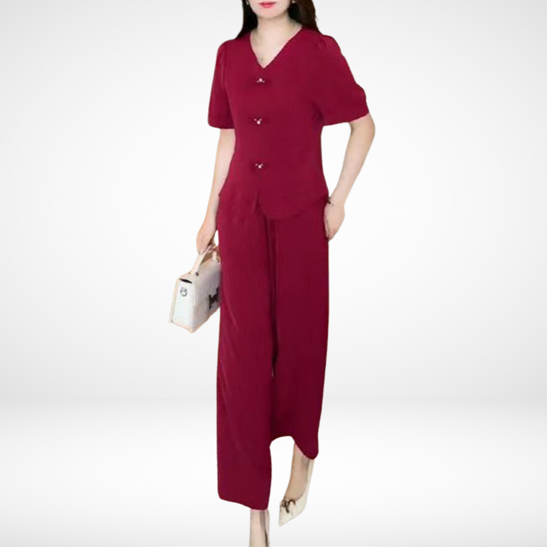 Elegant Short Sleeve Ensemble Elsie™ - Two Pieces
