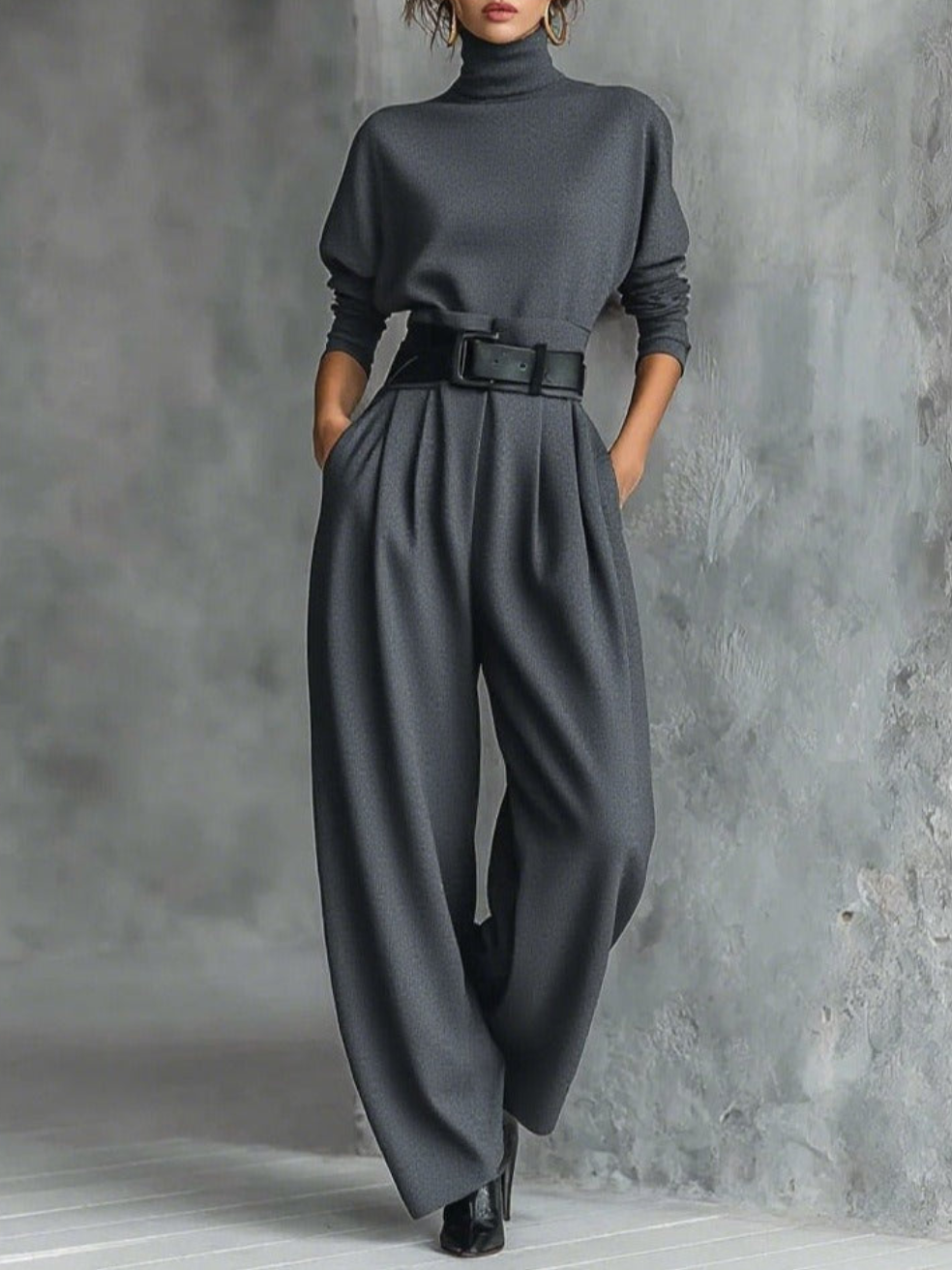 Elegant Jessica™ Ensemble: Chic Top and Straight Trousers