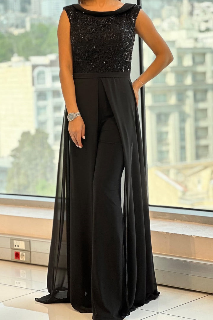 Fontella™ Elegant Textured Tulle Jumpsuit