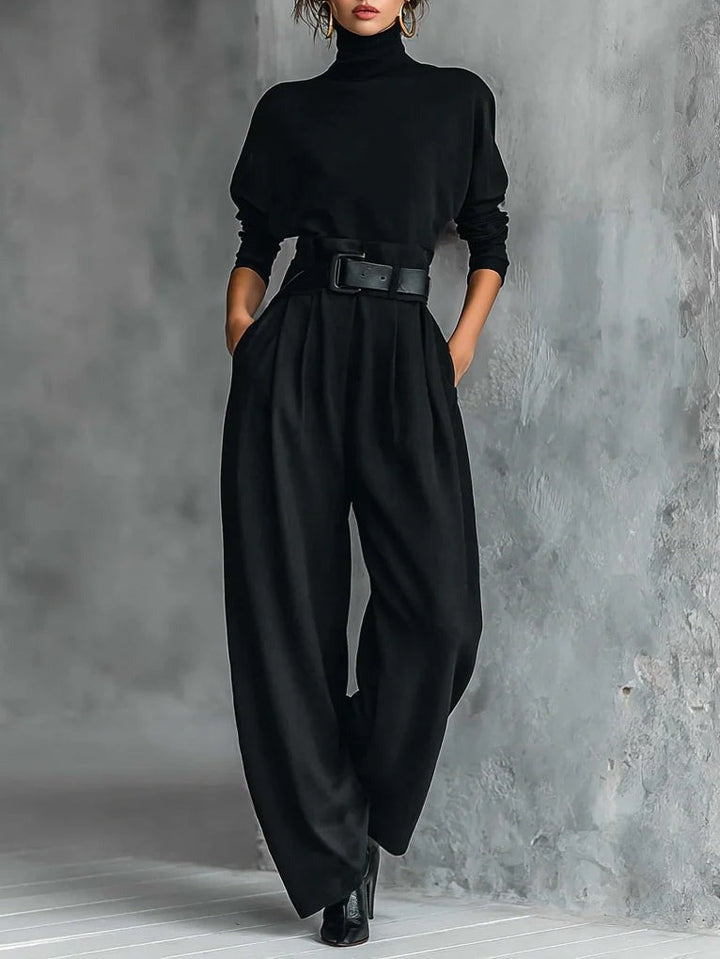 Elegant Jessica™ Ensemble: Chic Top and Straight Trousers