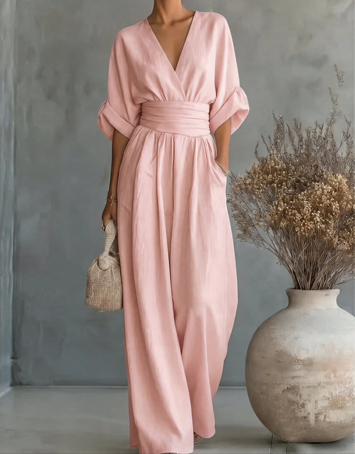 Daniela - Elegant jumpsuit with V-neck and wide leg