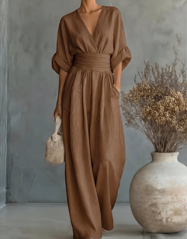 Daniela - Elegant jumpsuit with V-neck and wide leg