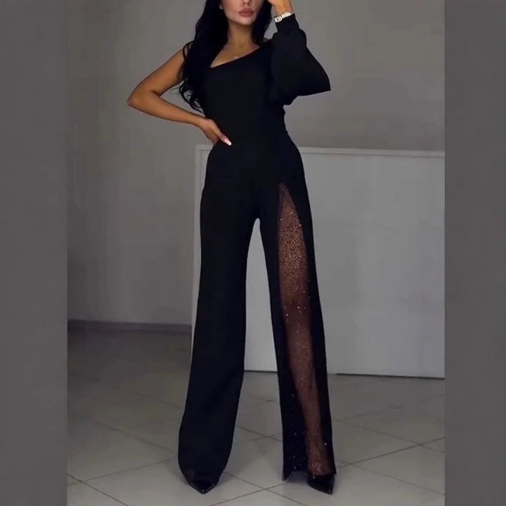 Ally™ One-Shoulder Flared Short Jumpsuit
